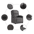 vidaXL Leather Electric Recliner Chair Real in Gray