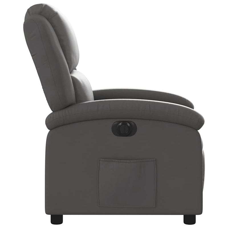 vidaXL Leather Electric Recliner Chair Real in Gray
