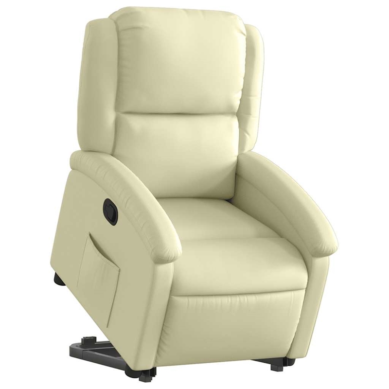 vidaXL Medium Leather Recliner Chair in Cream