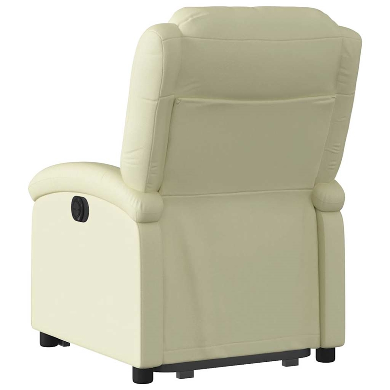 vidaXL Medium Leather Recliner Chair in Cream