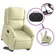 vidaXL Medium Leather Recliner Chair in Cream