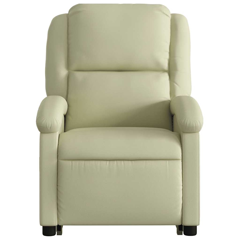 vidaXL Medium Leather Recliner Chair in Cream