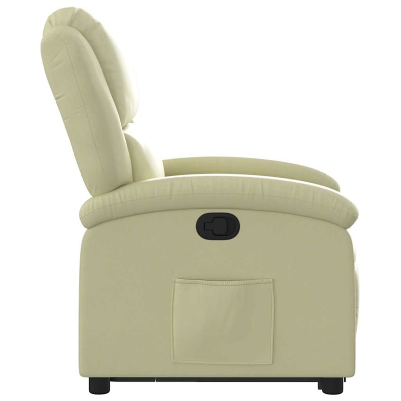 vidaXL Medium Leather Recliner Chair in Cream