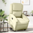 vidaXL Medium Leather Recliner Chair in Cream