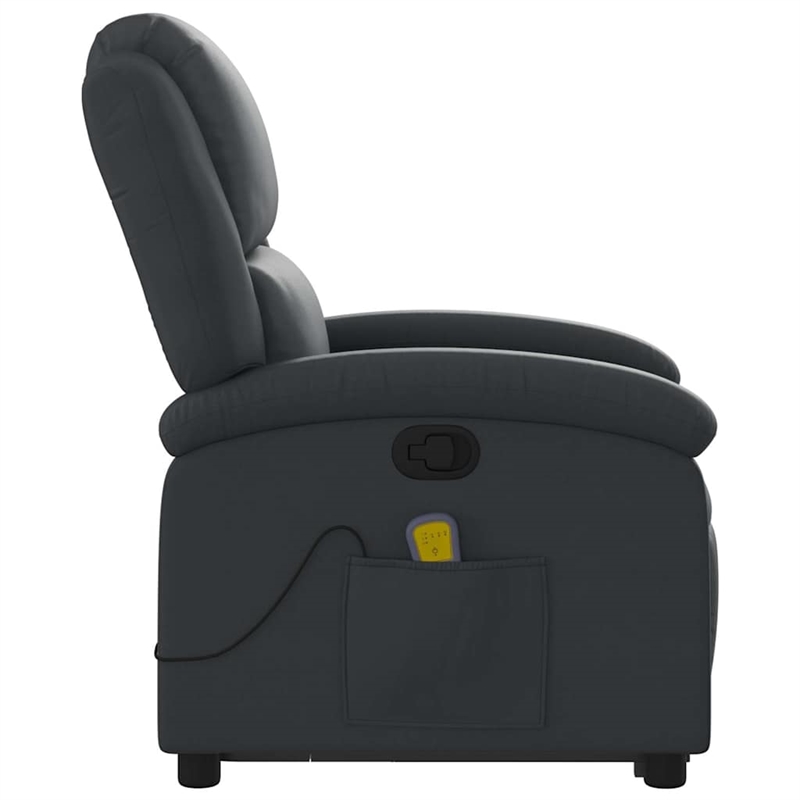vidaXL Leather Massage Recliner Chair in Black