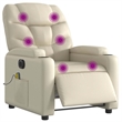vidaXL Electric Massage Recliner Chair in Cream