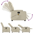 vidaXL Electric Massage Recliner Chair in Cream
