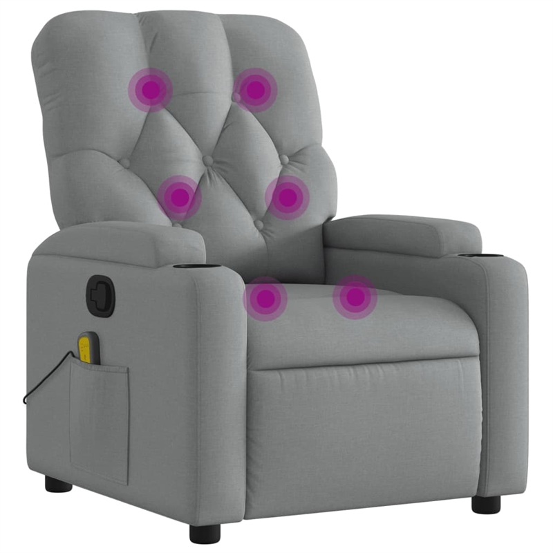 vidaXL Massage Recliner Chair in Light Grey
