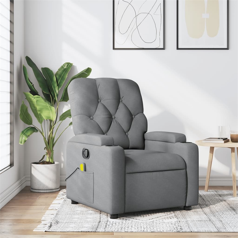 vidaXL Massage Recliner Chair in Light Grey