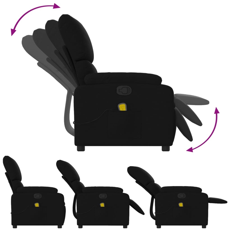 vidaXL Massage Recliner Chair Sofa in Black