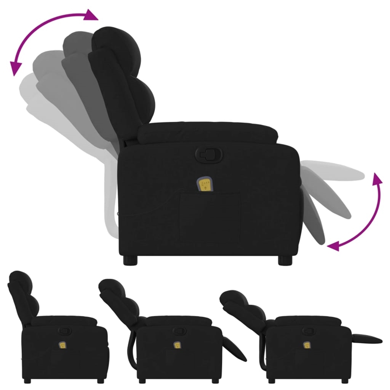 vidaXL Massage Recliner Chair in Black