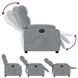 vidaXL Electric Massage Recliner Chair in Light Grey