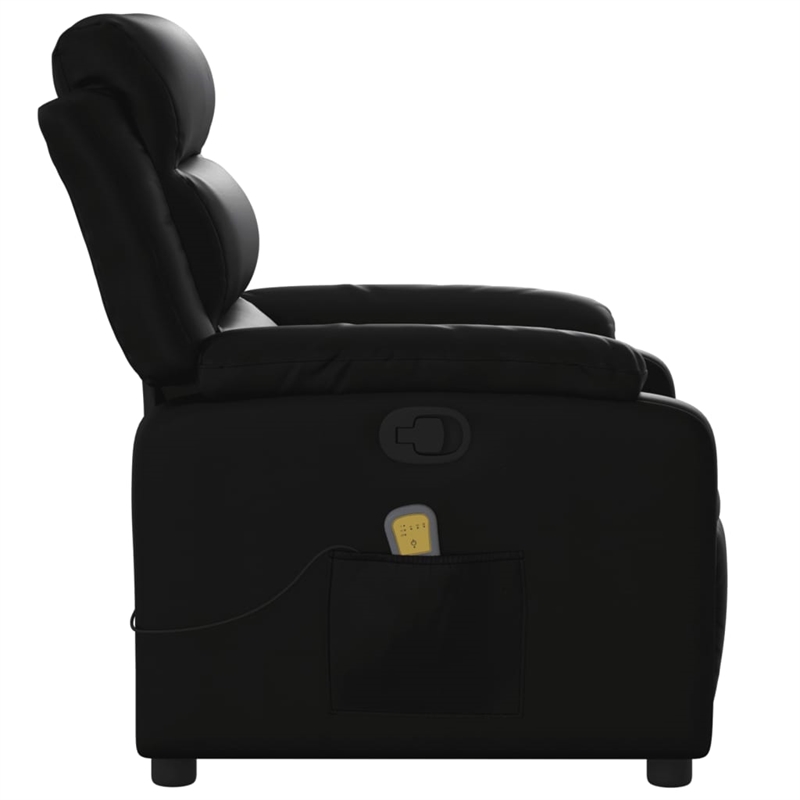 vidaXL Faux Leather Massage Recliner Chair in Black
