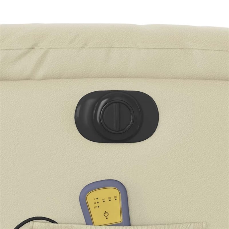 vidaXL Faux Leather Electric Massage Recliner Chair in Cream