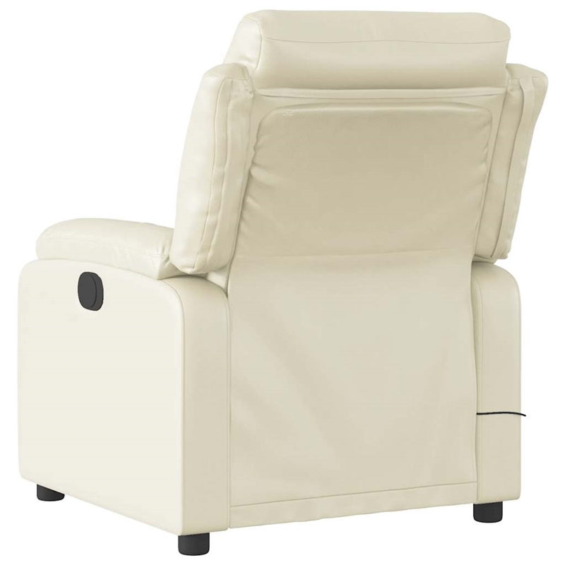vidaXL Faux Leather Electric Massage Recliner Chair in Cream