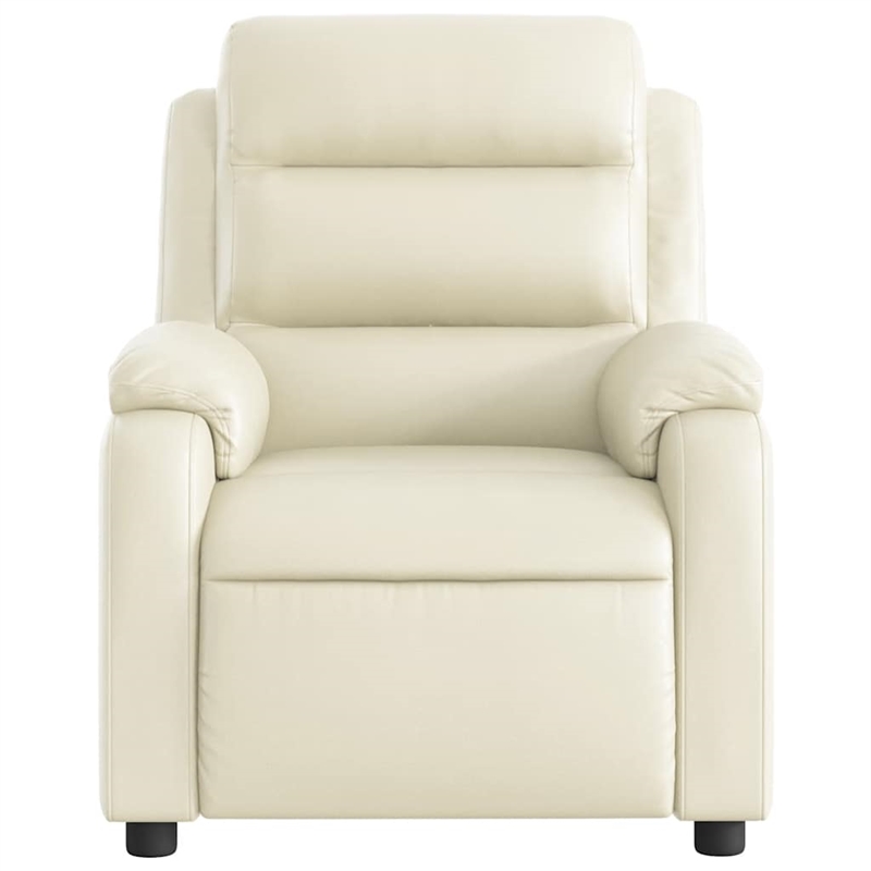 vidaXL Faux Leather Electric Massage Recliner Chair in Cream