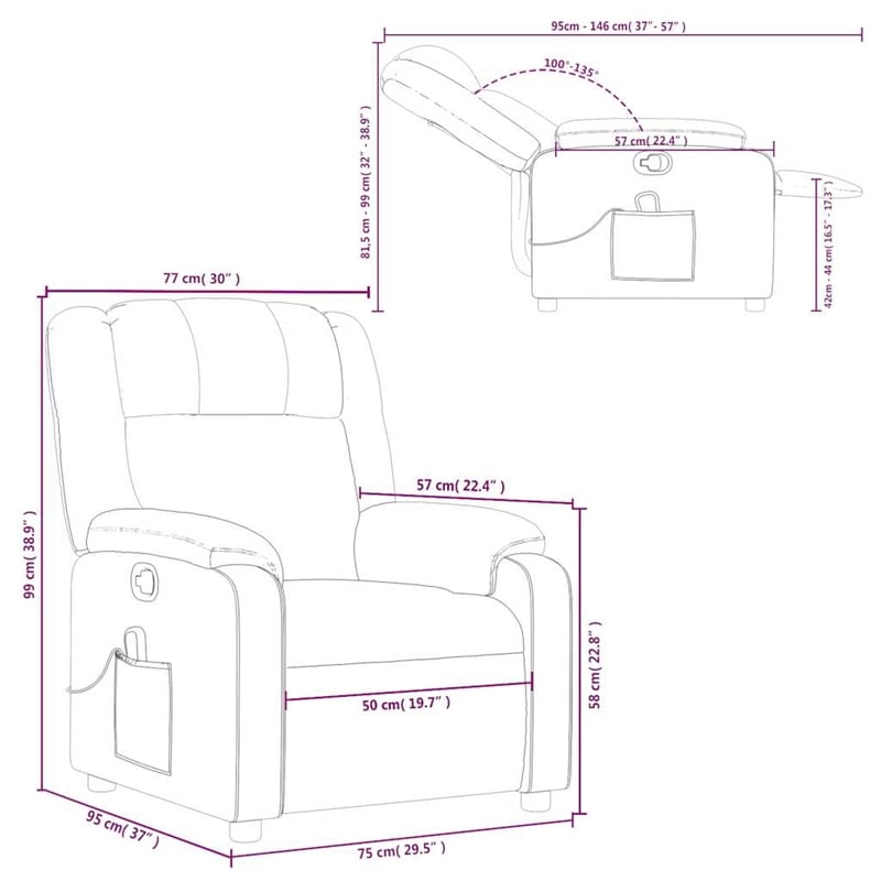 vidaXL Massage Recliner Chair in Gray