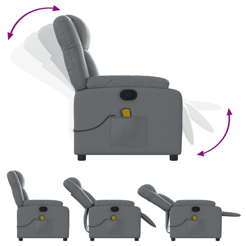vidaXL Massage Recliner Chair in Gray