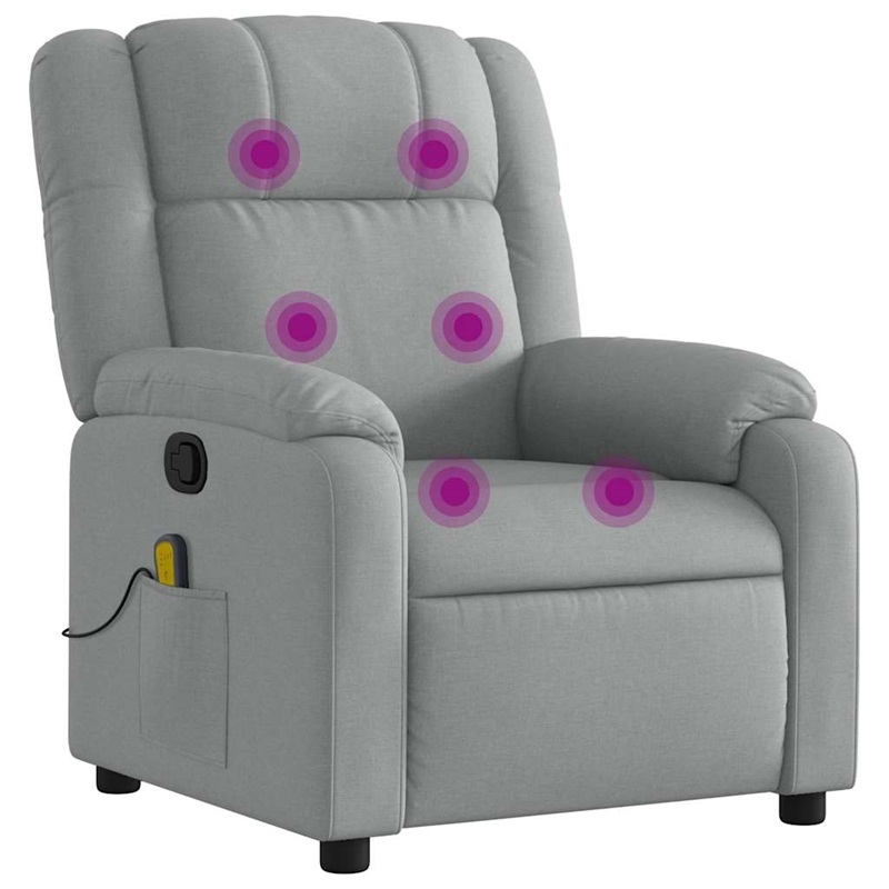 vidaXL Massage Recliner Chair in Light Gray