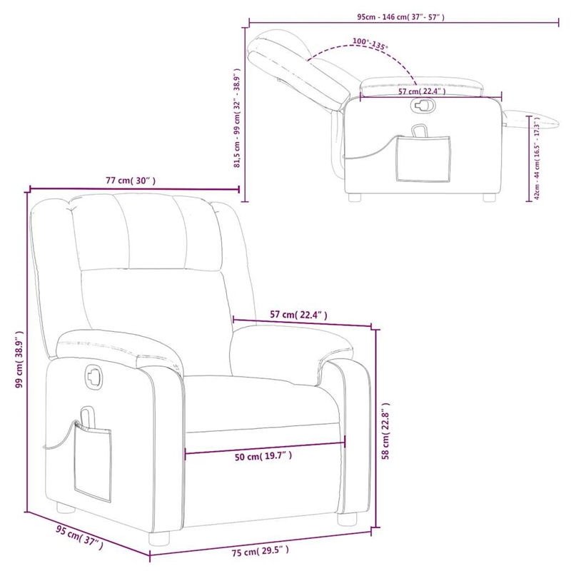 vidaXL Massage Recliner Chair in Light Gray