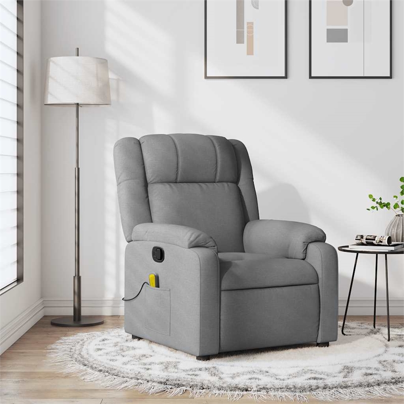 vidaXL Massage Recliner Chair in Light Gray