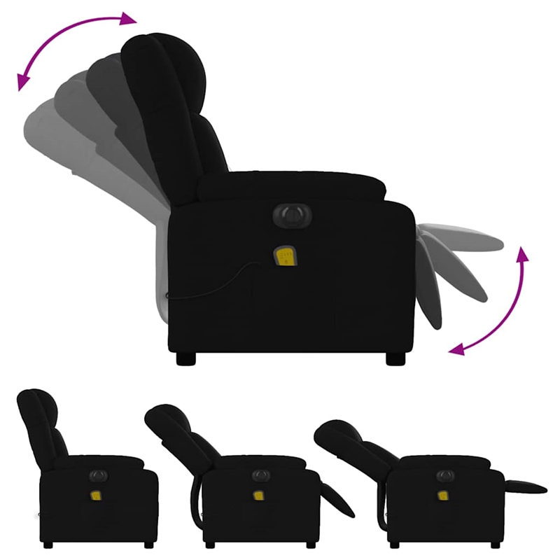 vidaXL Electric Massage Recliner Chair in Black