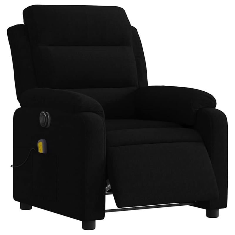vidaXL Velvet Electric Massage Recliner Chair in Black