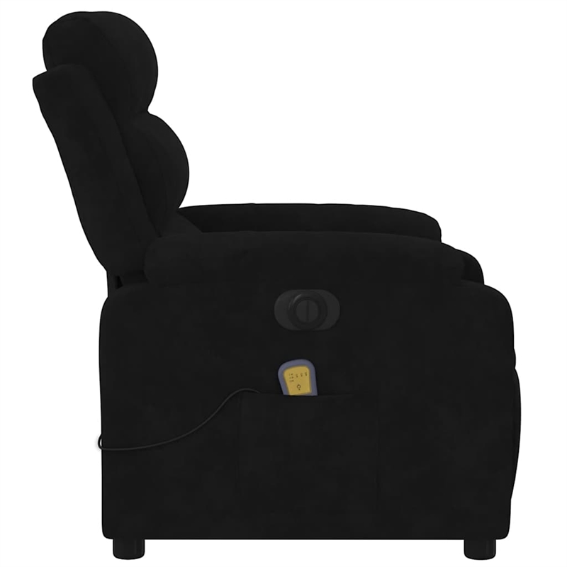 vidaXL Velvet Electric Massage Recliner Chair in Black