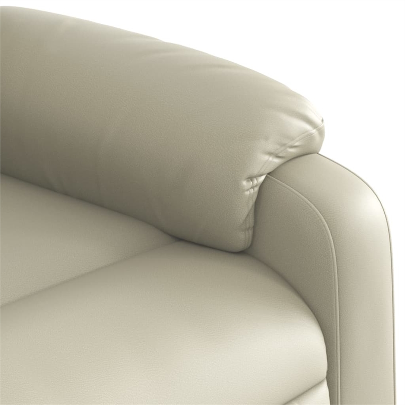 vidaXL Faux Leather Electric Stand up Massage Recliner Chair in Cream