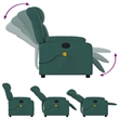 vidaXL Massage Recliner Chair in Dark Green