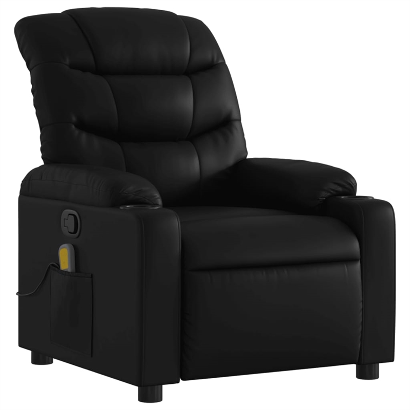 vidaXL Faux Leather Massage Recliner Chair in Black