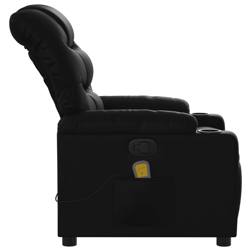 vidaXL Faux Leather Massage Recliner Chair in Black