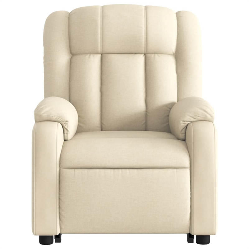 vidaXL Fabric Stand up Massage Recliner Chair in Cream