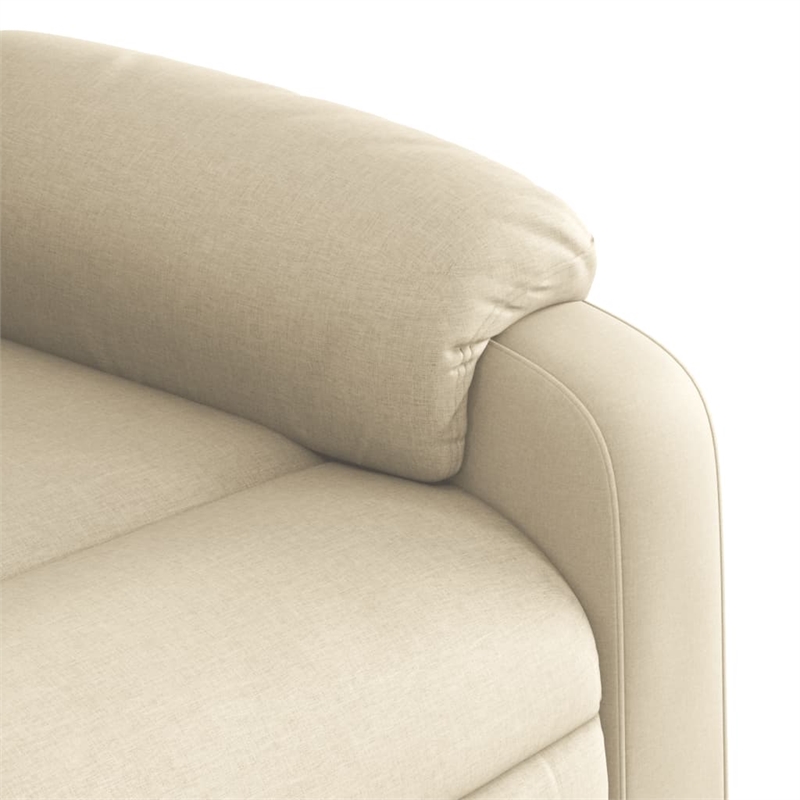 vidaXL Fabric Stand up Massage Recliner Chair in Cream