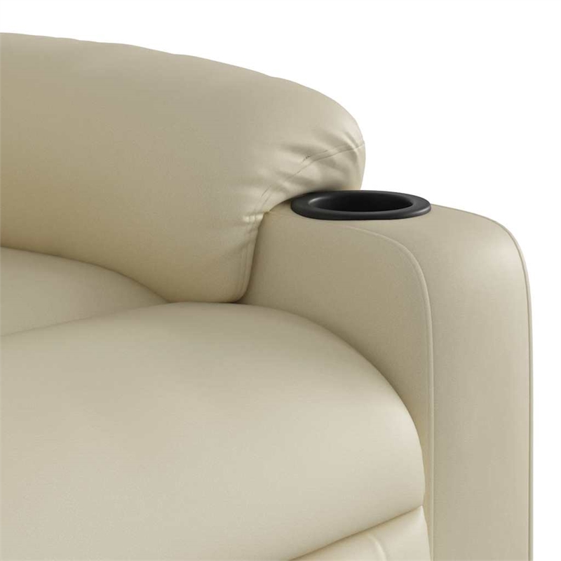vidaXL Faux Leather Electric Massage Recliner Chair in Cream