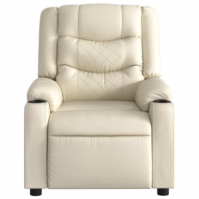 vidaXL Faux Leather Electric Massage Recliner Chair in Cream