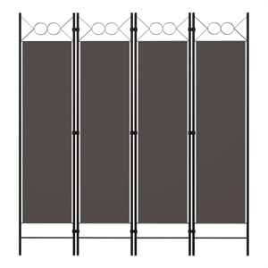 vidaXL 63&quotx70.9&quot 4-Panel Room Divider in Anthracite