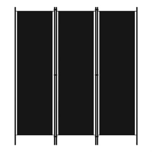 vidaXL 59.1&quotx70.9&quot 3-Panel Room Divider in Black