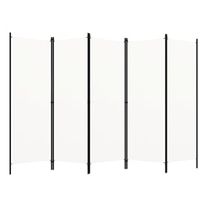 vidaXL 98.4&quotx70.9&quot 5-Panel Room Divider in White