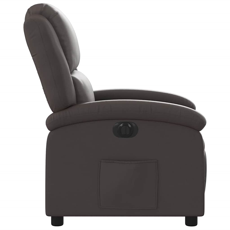 vidaXL Leather Electric Recliner Chair in Dark Brown