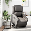 vidaXL Leather Electric Stand Up Recliner Chair in Gray