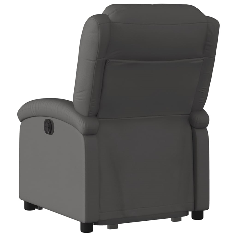 vidaXL Leather Electric Stand Up Recliner Chair in Gray