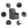 vidaXL Leather Electric Stand Up Recliner Chair in Gray
