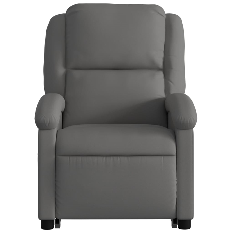 vidaXL Leather Electric Stand Up Recliner Chair in Gray