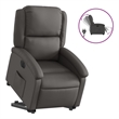 vidaXL Leather Electric Stand Up Recliner Chair in Gray
