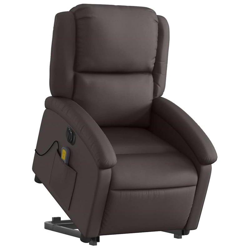 vidaXL Electric Stand Up Massage Recliner Chair in Dark Brown