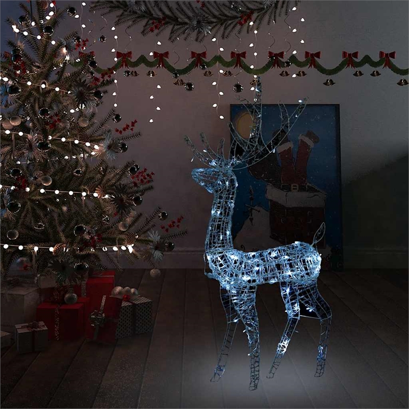 vidaXL Acrylic Reindeer Christmas Decoration in White