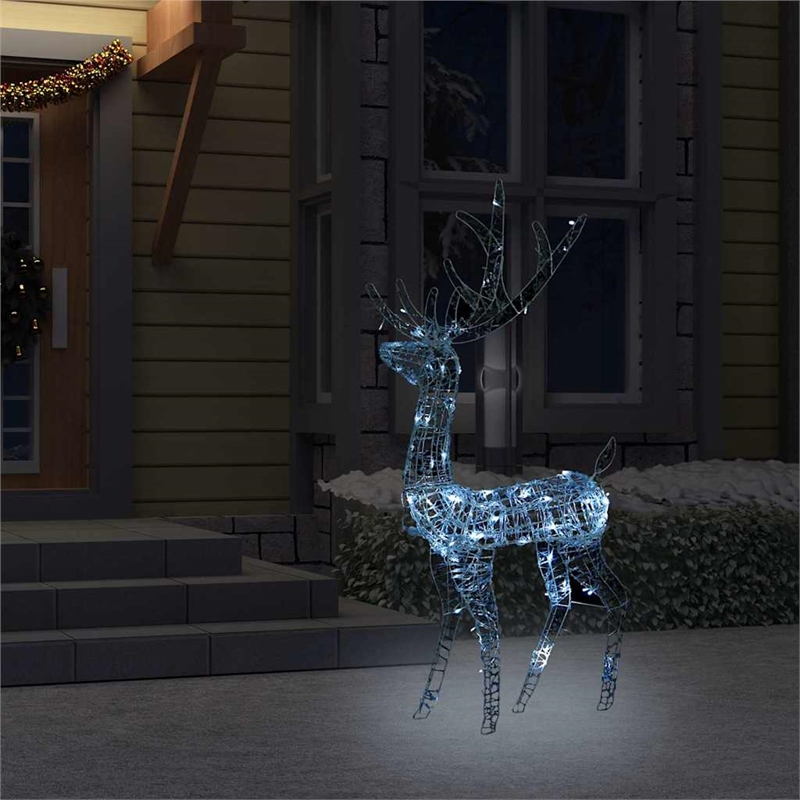 vidaXL Acrylic Reindeer Christmas Decoration in White