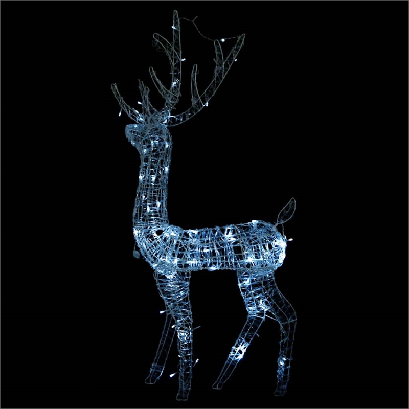 vidaXL Acrylic Reindeer Christmas Decoration in White