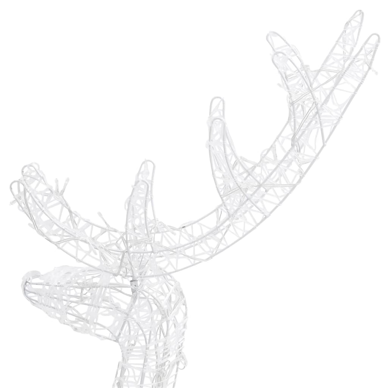 vidaXL Large Acrylic Reindeer Family in Cool White